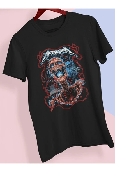 playbackmoda Owersize Tasarım Rock Poster Metallica Baskılı Tişört ürün görseli