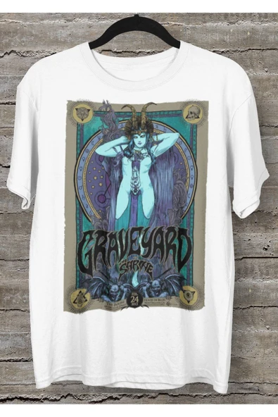 playbackmoda Owersize Müzik Graveyard Tasarım Baskılı Tişört ürün görseli