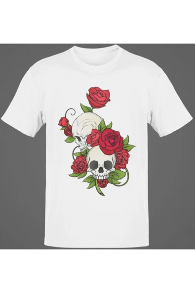 playbackmoda Owersize Gül Kurukafa Tasarım Baskılı Tişört ürün görseli