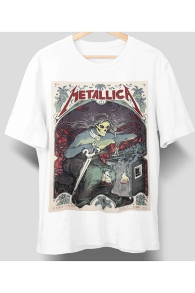 playbackmoda Owersize Tasarım Rock Poster Metallica Baskılı Tişört ürün görseli