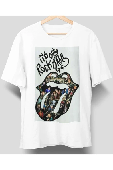 playbackmoda Owersize Tasarım Rock Poster Rock N Roll Baskılı Tişört ürün görseli