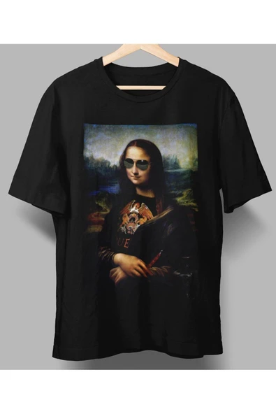 playbackmoda Owersize Tasarım Pop Art Mona Lissa Baskılı Tişört ürün görseli