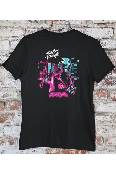 playbackmoda Owersize Müzik Gurup Daft Punk Tasarım Baskılı Tişört - Resim 2
