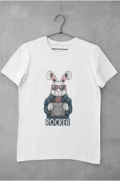 playbackmoda Owersize Rocker Tavşan Tasarım Baskılı Tişört ürün görseli