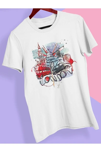 playbackmoda Owersize Tasarım Ülke Şehir London Baskılı Tişört ürün görseli