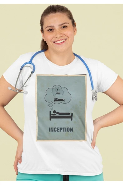 playbackmoda Owersize Film Afiş Inceptıon Tasarım Baskılı Tişört - Resim 2