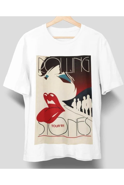playbackmoda Owersize Tasarım Rock Poster Rollıng Stones Tişört ürün görseli