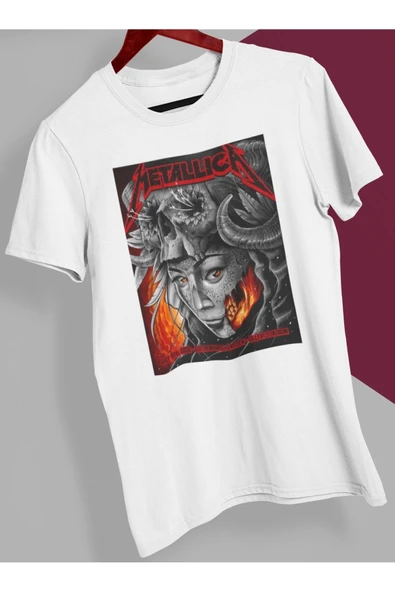 playbackmoda Owersize Tasarım Rock Poster Metallica Baskılı Tişört ürün görseli