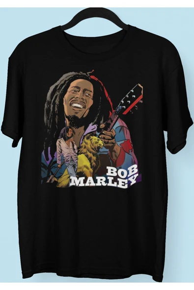playbackmoda Owersize Müzik Bob Marley Tasarım Baskılı Tişört ürün görseli