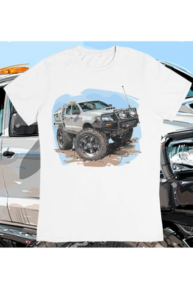 playbackmoda Owersize Offroad Nissan Frontier Tasarım Baskılı Tişört - 1