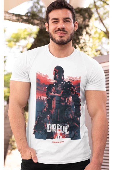 playbackmoda Owersize Film Afiş The Dredd Tasarım Baskılı Tişört - Resim 2
