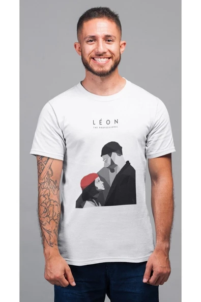 playbackmoda Owersize Film Afiş Leon Tasarım Baskılı Tişört - Resim 2