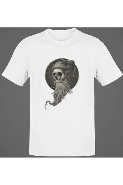 playbackmoda Owersize Sakallı Kurukafa Baskılı Tişört ürün görseli