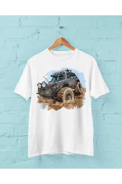 playbackmoda Owersize Tasarım Offroad Jeep Baskılı Tişört ürün görseli