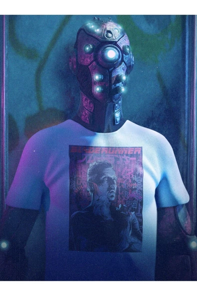 playbackmoda Owersize Film Afiş Blade Runner Tasarım Baskılı Tişört - Resim 2