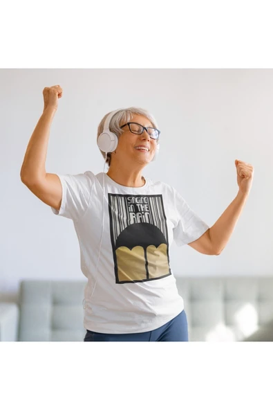 playbackmoda Owersize Film Afiş Sıngıng In The Raıntasarım Baskılı Tişört - Resim 2