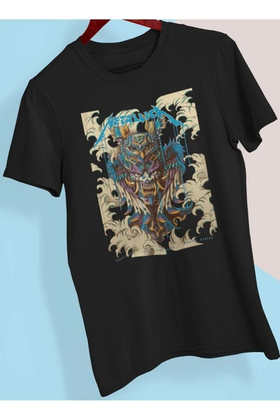 playbackmoda Owersize Tasarım Rock Poster Metallica Baskılı Tişört ürün görseli