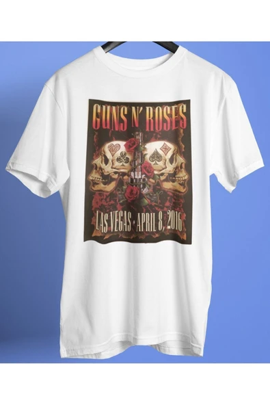 playbackmoda Owersize Tasarım Rock Poster Guns And Roses Baskılı Tişört ürün görseli