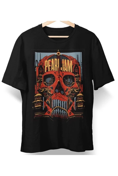 playbackmoda Owersize Tasarım Rock Poster Pearl Jam Baskılı Tişört ürün görseli