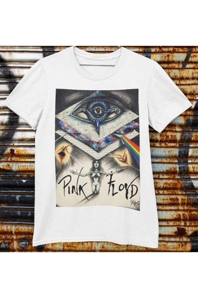 playbackmoda Owersize Tasarım Rock Poster Pınk Floyd Baskılı Tişört ürün görseli