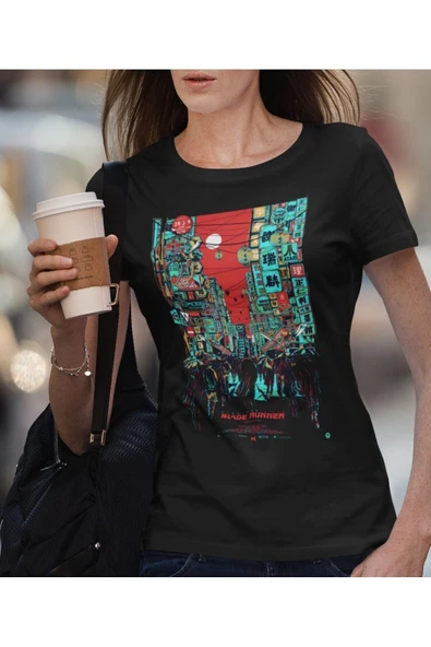 playbackmoda Owersize Film Afiş Blade Runner Tasarım Baskılı Tişört - Resim 2