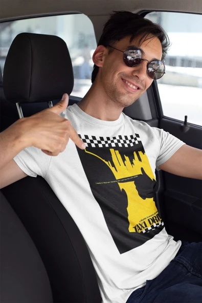 playbackmoda Owersize Film Afiş Taxı Drıver Tasarım Baskılı Tişört - Resim 2