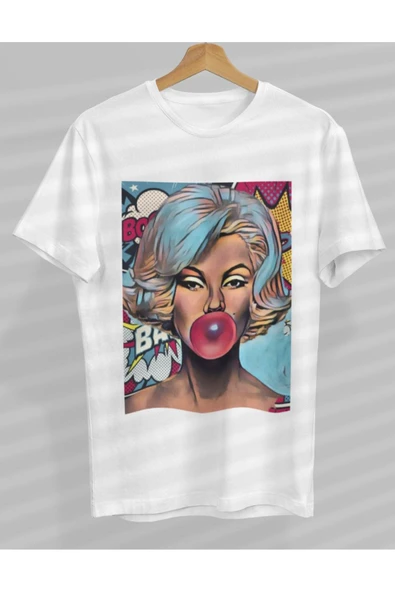 playbackmoda Owersize Tasarım Pop Art Marilyn Monroe Baskılı Tişört ürün görseli