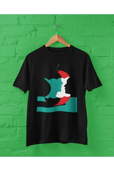 playbackmoda Owersize Tasarım Ilustrasyon Elma Baskılı Tişört ürün görseli