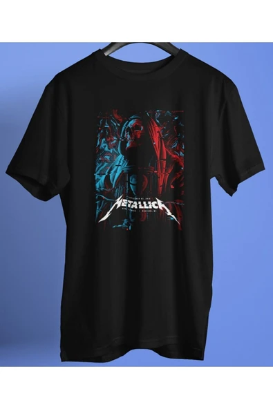 playbackmoda Owersize Tasarım Rock Poster Metallica Baskılı Tişört ürün görseli