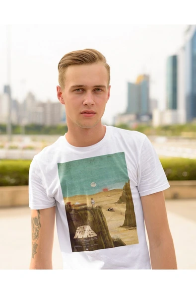 playbackmoda Owersize Film Afiş Star Wars Tasarım Baskılı Tişört - Resim 2