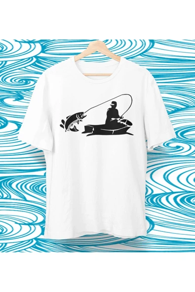 playbackmoda Owersize Tasarım Balık Balıkçılık Baskılı Tişört - Resim 2