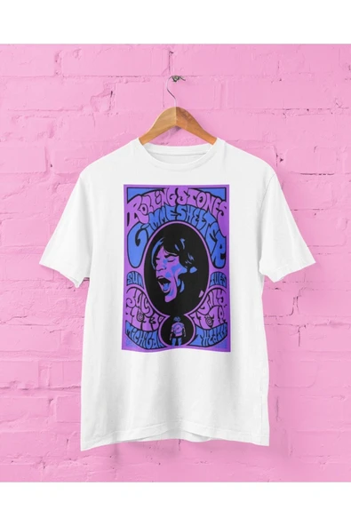 playbackmoda Owersize Tasarım Rock Poster Rolıng Stones Baskılı Tişört ürün görseli