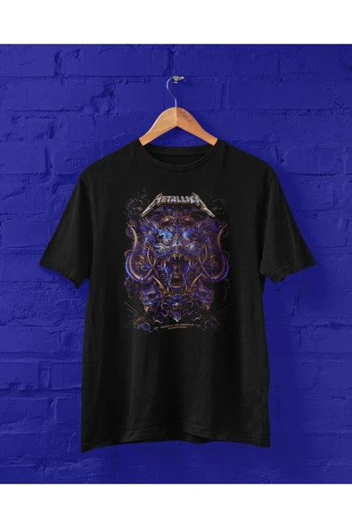 playbackmoda Owersize Tasarım Rock Poster Metallica Baskılı Tişört ürün görseli
