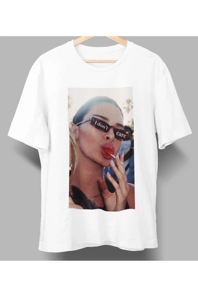 playbackmoda Owersize Tasarım Pop Art I Dont Care Baskılı Tişört ürün görseli