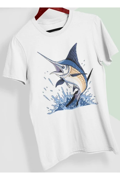 playbackmoda Owersize Tasarım Balık Balıkçılık Baskılı Tişört ürün görseli