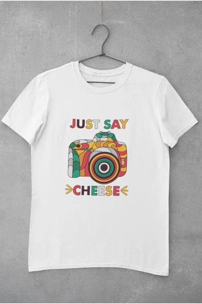 playbackmoda Oversize Just Say Cheese Tasarım Baskılı Oversize Tişört ürün görseli