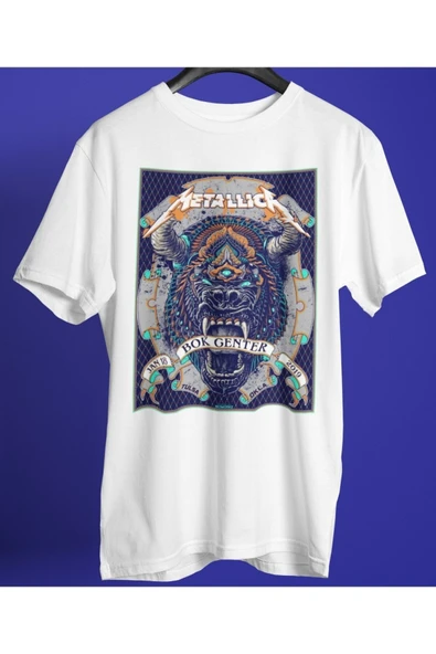 playbackmoda Owersize Tasarım Rock Poster Metallica Baskılı Tişört ürün görseli