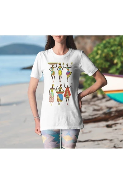 playbackmoda Owersize Tasarım Ülke Şehir Afrika Baskılı Tişört - Resim 2