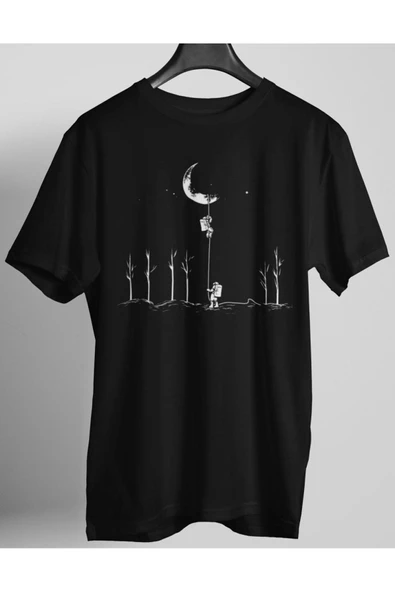 playbackmoda Owersize Tasarım Uzay Astronot Baskılı Tişört ürün görseli