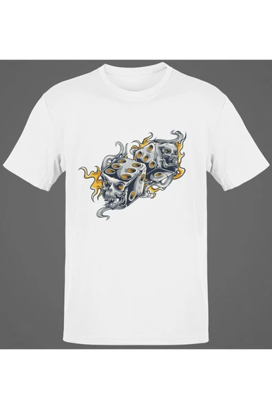 playbackmoda Owersize Zar Kurukafa Tasarım Baskılı Tişört ürün görseli