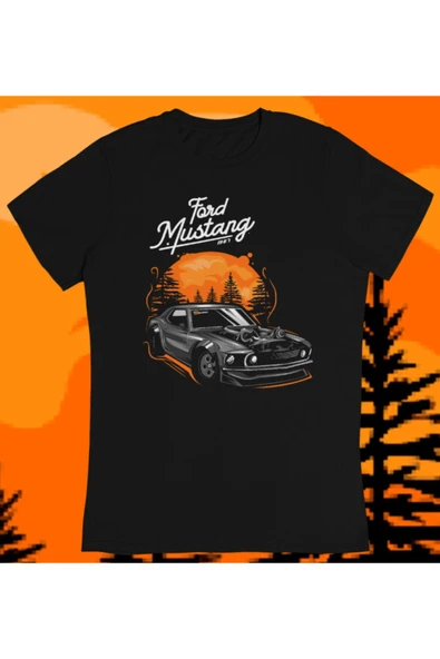 playbackmoda Oversize Mustang Tasarım Baskılı Tişört ürün görseli