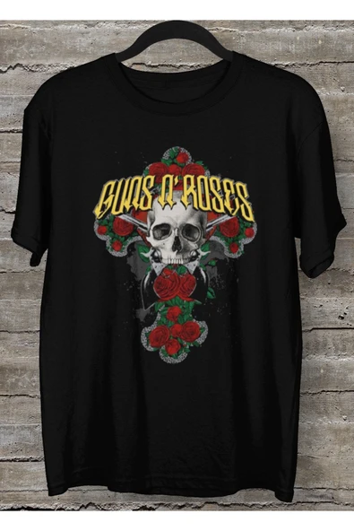 playbackmoda Owersize Müzik Guns N Roses Tasarım Baskılı Tişört ürün görseli