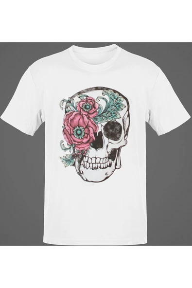 playbackmoda Owersize Gül Kurukafa Tasarım Baskılı Tişört ürün görseli