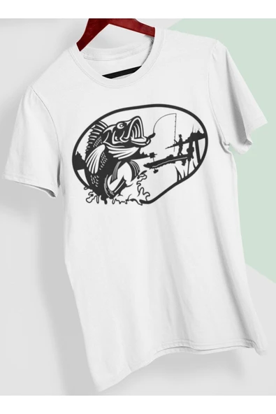 playbackmoda Owersize Tasarım Balık Balıkçılık Baskılı Tişört ürün görseli