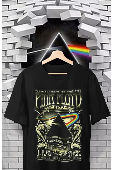 playbackmoda Owersize Tasarım Rock Poster Pink Floyd Baskılı Tişört - Resim 2