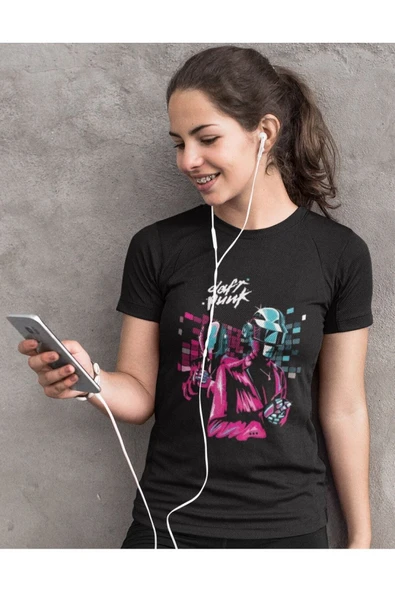 playbackmoda Owersize Müzik Gurup Daft Punk Tasarım Baskılı Tişört ürün görseli