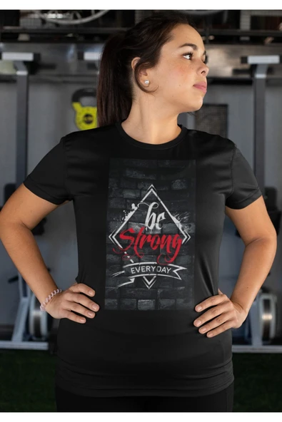playbackmoda Owersize Be Strong Yazı Baskılı Tişört - Resim 2