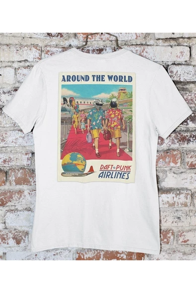 playbackmoda Owersize Müzik Gurup Daft Punk Tasarım Baskılı Tişört ürün görseli