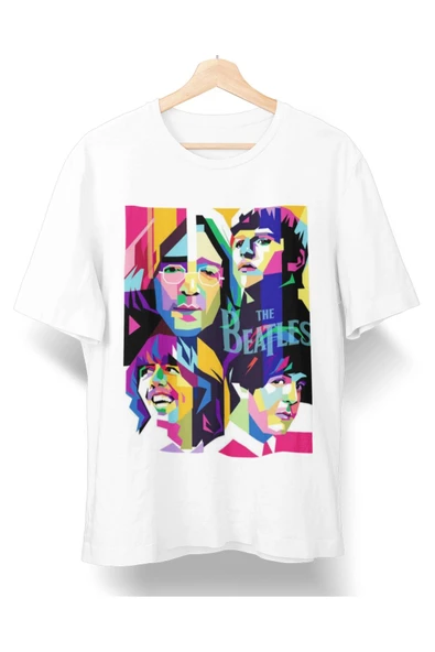 playbackmoda Owersize Tasarım Rock Poster Beatles Baskılı Tişört ürün görseli