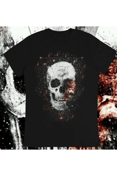 playbackmoda Owersize Illüstrasyon Kurukafa Tasarım Baskılı Tişört ürün görseli